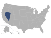 Nevada highlighted in a map of the U.S.